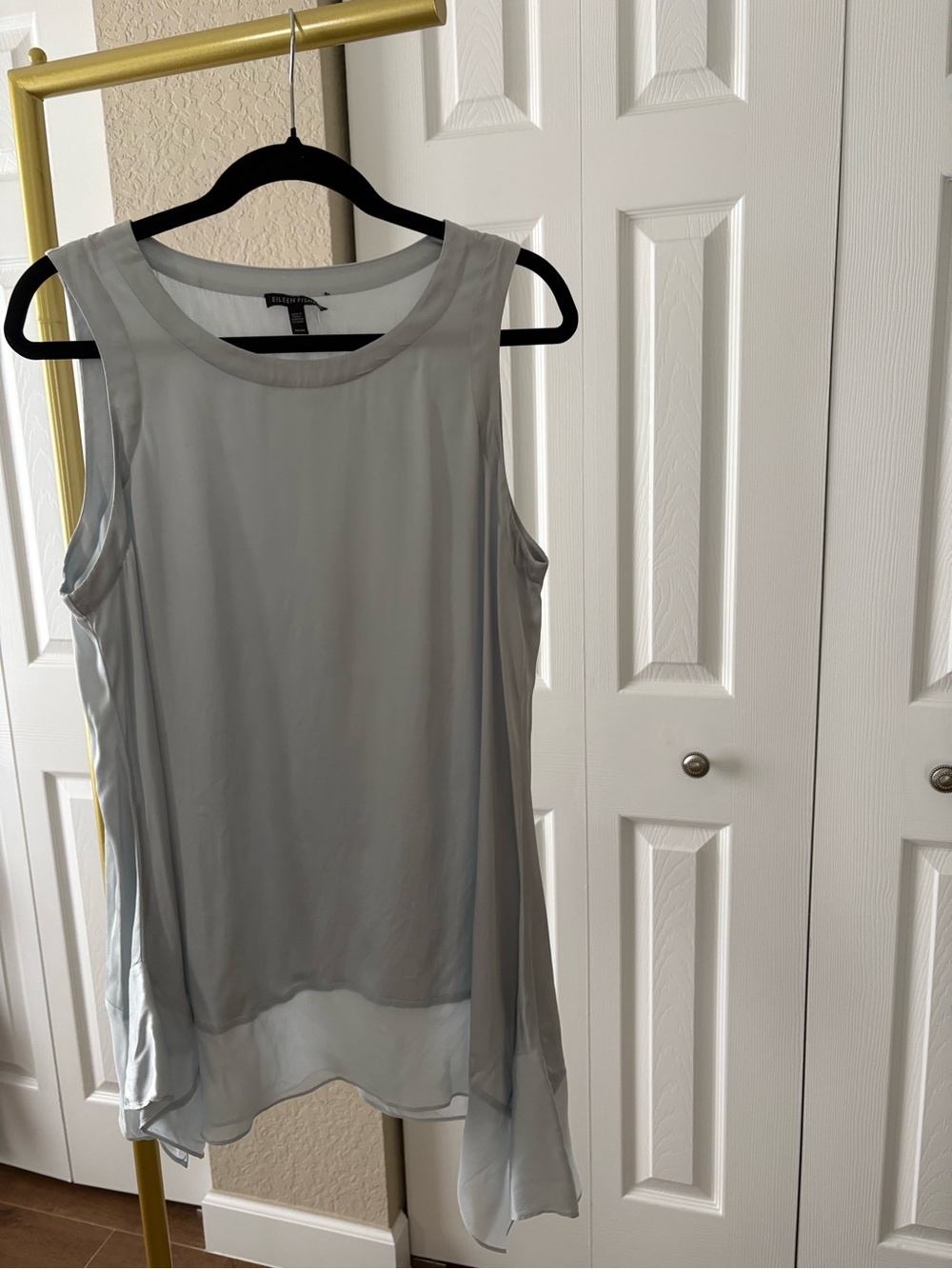 Eileen Fisher Tunic Silk Light Grayish Blue Sleeveless, Size M